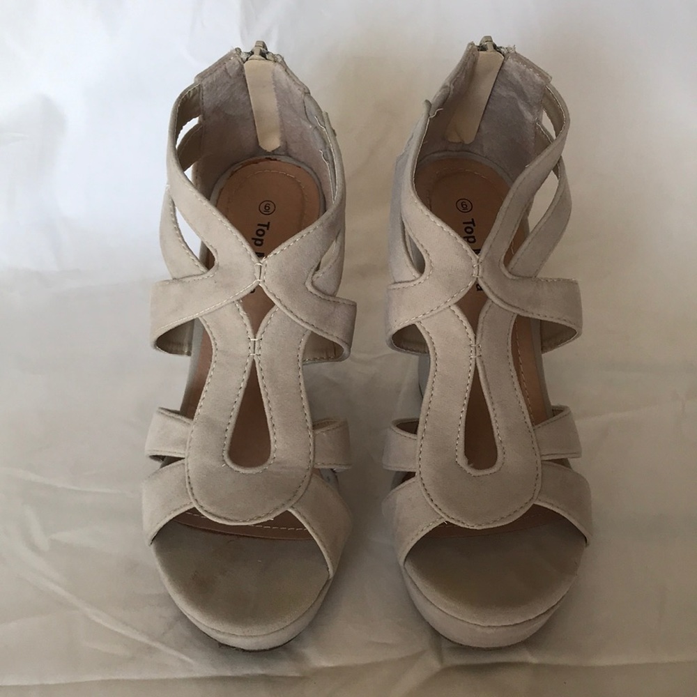Top Moda beige wedge